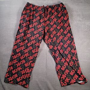 AC/DC All Over Print Vintage Pajama Pants Bottoms Red Black Mens Size‎ XXL